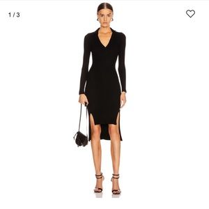 Enza Costa Rib Long Sleeve Step Hem Henley Dress